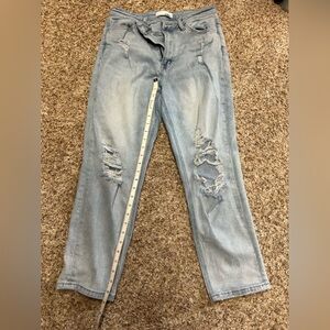 Vervet Light Blue Distressed Crop Jeans
